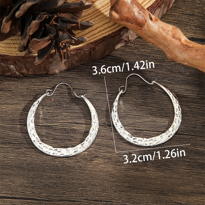 Retro Style Large Hoop Earrings Round Loop for Women Exaggerate Party Jewelry Gifts 250715