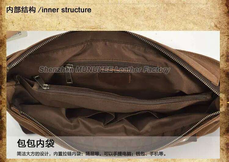 Vintage Military Canvas Messenger Shoulder Men tote Handbag Leather Briefcase Luxury Bag Crossbody Bag Sling OLOEY