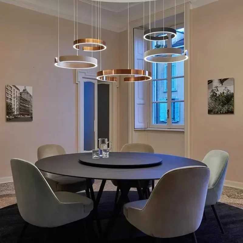High Quality Ring Pendant Lamp Ceiling Chandelier for Dining Living Room Bedroom Kitchen Dimmable Hanging Light XJ250725