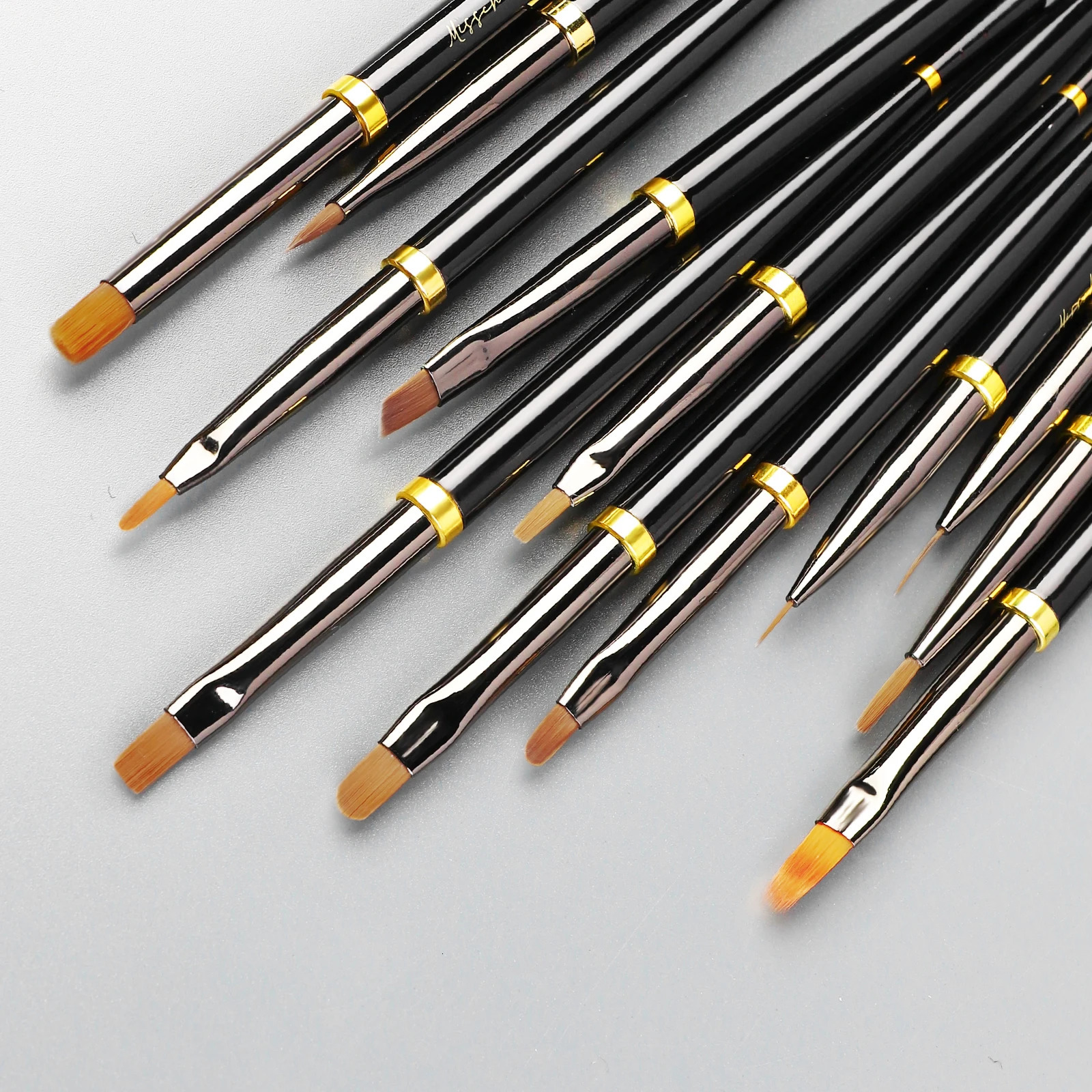 Black Nail Art Brush Gel Brush for Manicure Acrylic UV Gel Extension Pen Fish Nail Polish Painting Drawing Brush Nail Brush 250716