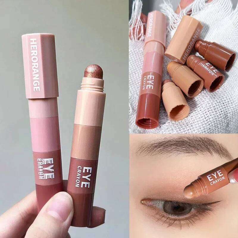 4 In 1 Eyeshadow Pencil Kit Veet Matte Pigment Shimmer Highlight Makeup Combination Pink Brown Mini Eye Shadow Pen Cosmetic X250726