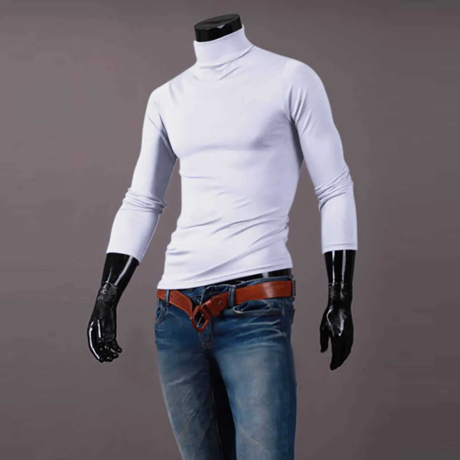 New Mens handsome half turtleneck bottom shirt gentle and comfortable suitable for autumn winter senior undershirt Z250725
