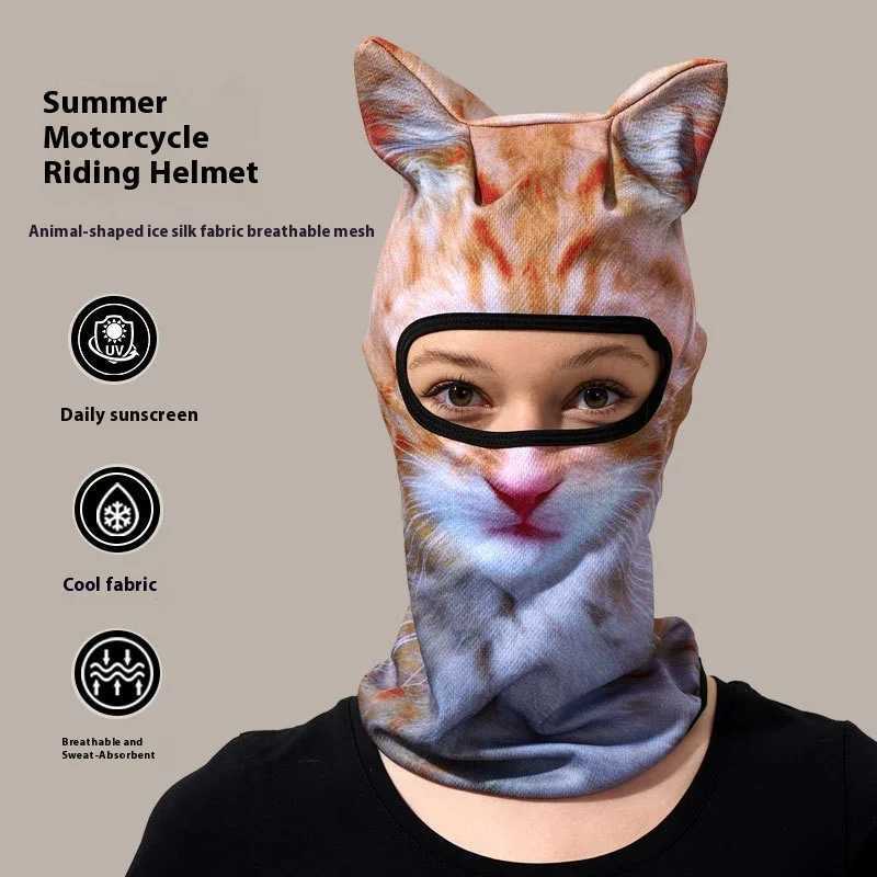 3D Cat Animal Ski Balaclava Ski Mask with EarsSuitable for Music FestivalsRavesSkiHalloween or Party Outdoor Z250725