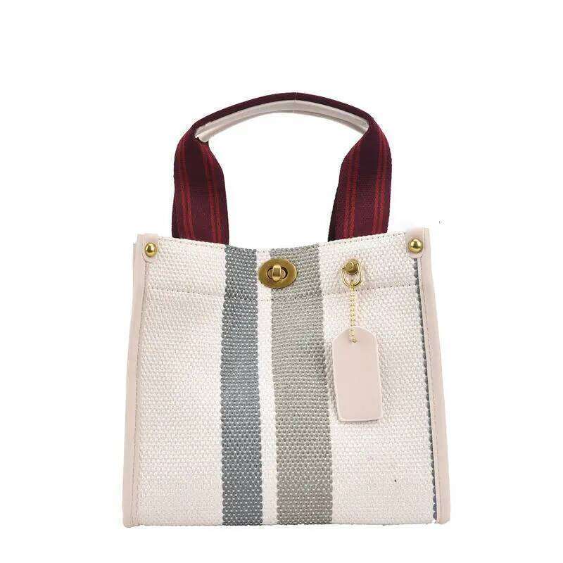 Women's small crossbody bag canvas vertical stripe casual shoulder bag multifunctional
