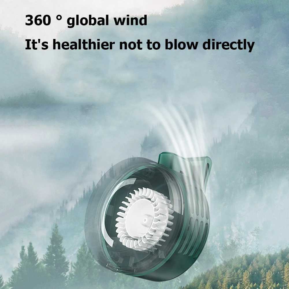 Electric Cooling with 3 Speeds Bladeless Hanging Neck Waist Portable Mini Air Conditioner Fan USB Charging for Outdoor and Home Use R250725