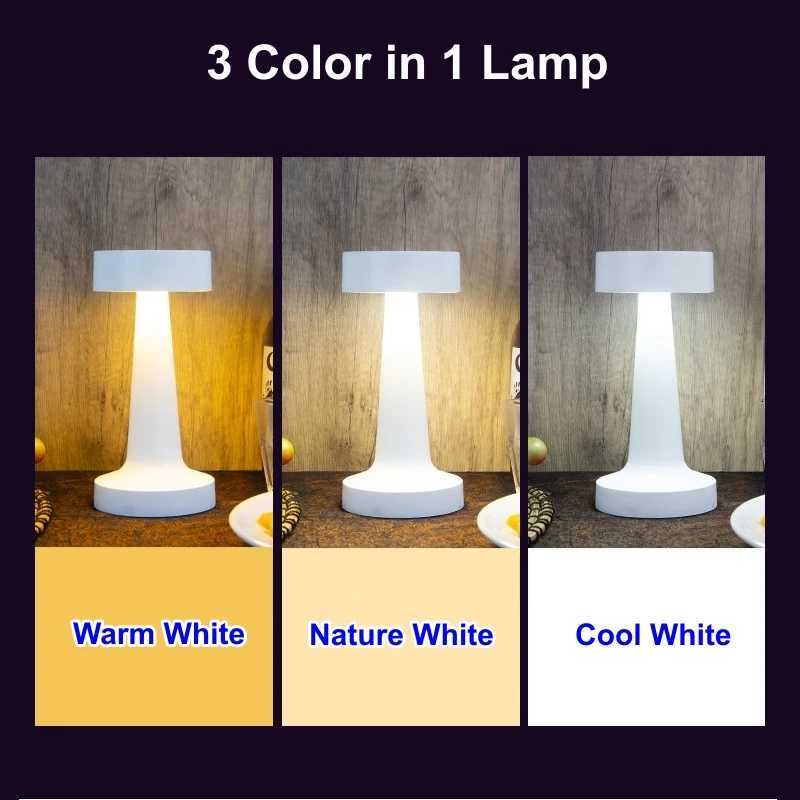 USB Rechargeable Touch Desk Lamp Wireless Bedside Decorative LED Table Lamp Restaurant Coffee Bar Home Mood Lighting Night Light XJ250725
