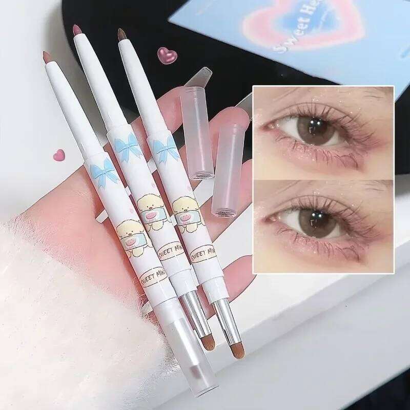 Glitter Eyeshadow Eyeliner Gel Pen Waterproof Not Blooming Quick Drying Pencil Highlight Tea Brown Eye Liner Makeup