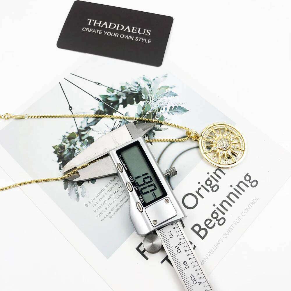 Necklace Gold Color Sun Brand Link Chain Fashion Ethnic Jewelry Europe Style Stering Sier Gift For Men Women