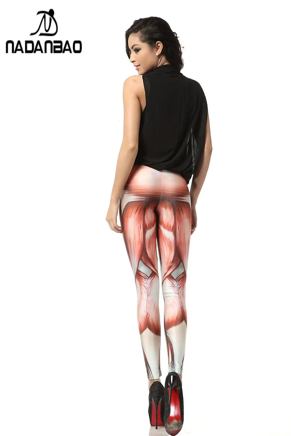 NADANBAO Muscle Printed Leggings Anime Cosplay Costume Casual Fitness Workout Pants Girls Party Wear Trousers Bottom 250725