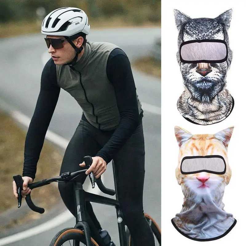 Cat BalaclavaMotorcycle Cute Full Face Hood Mask Skiing Snowboard Hat Helmet Liner With Ears For Music Festivals Outdoor Events Z250725