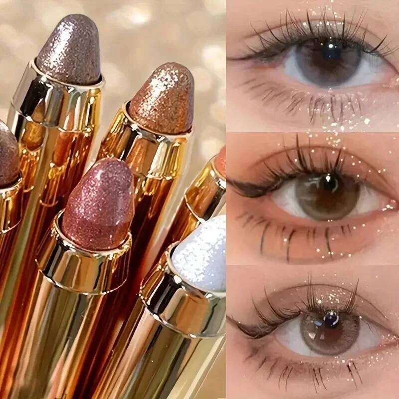 Shimmer Stick Easy Glitter Highlighter Eyeshadow Pencil Brightening Makeup Pink Silkworm Champagne Gold Eyeliner X250726