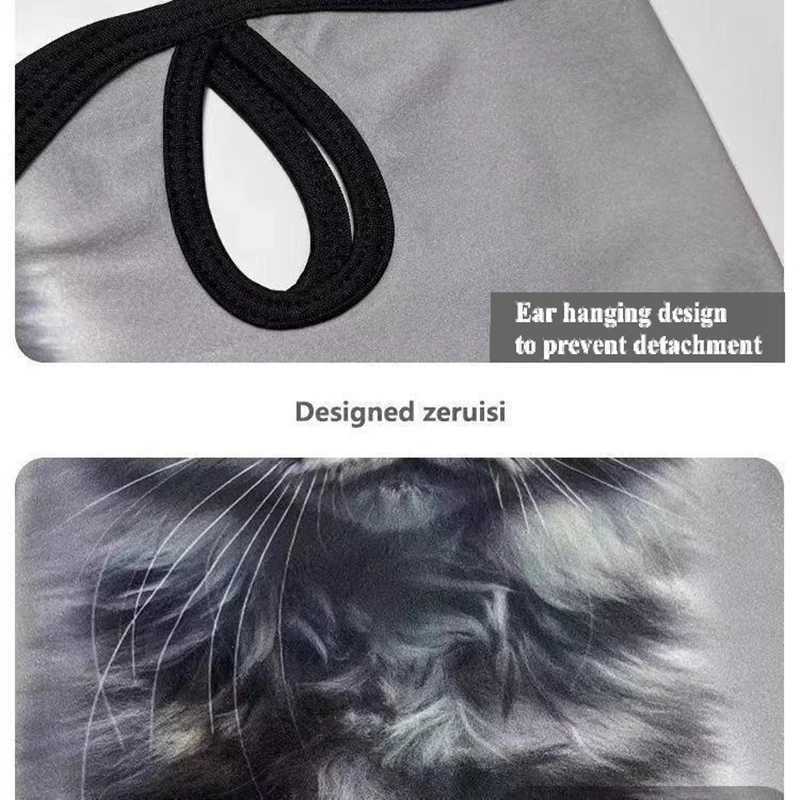 Trending Cat/Dog Print Balaclava Full Face Mask - Ear Hanging UV Protection Windproof Dustproof for Cycling Motorcycle Summer Z250725
