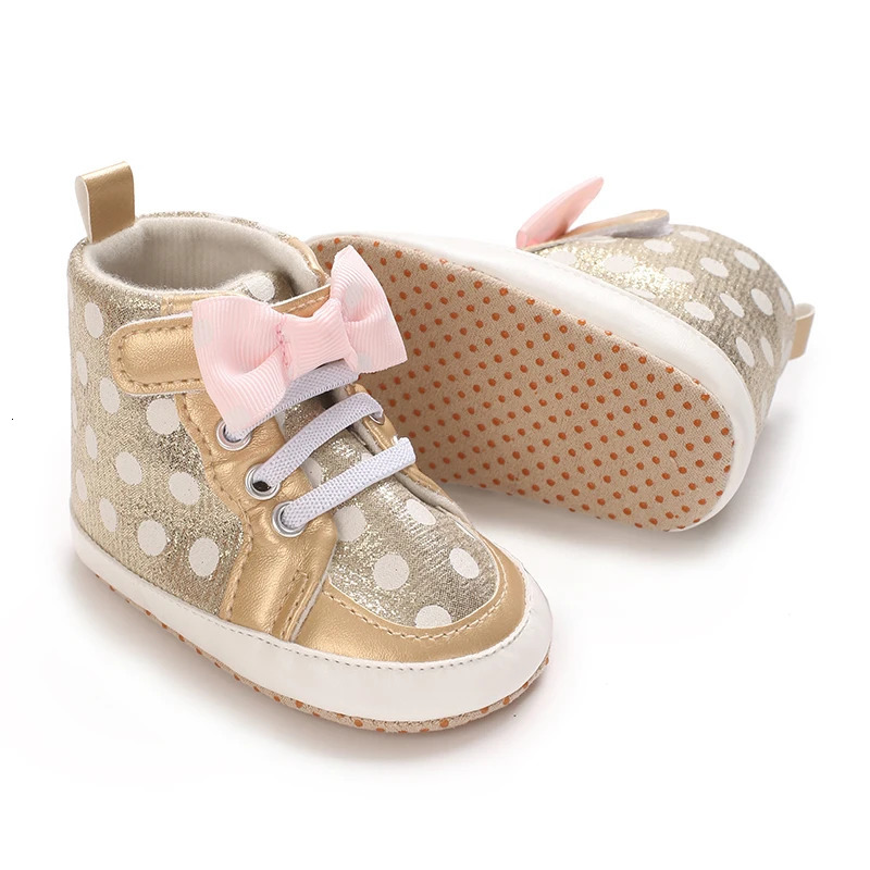 018 Months Cute Bow Baby Girl Sports Shoes Soft Bottom Lightweight NonSlip Indoor and Outdoor First Step Walking Shoes 250725