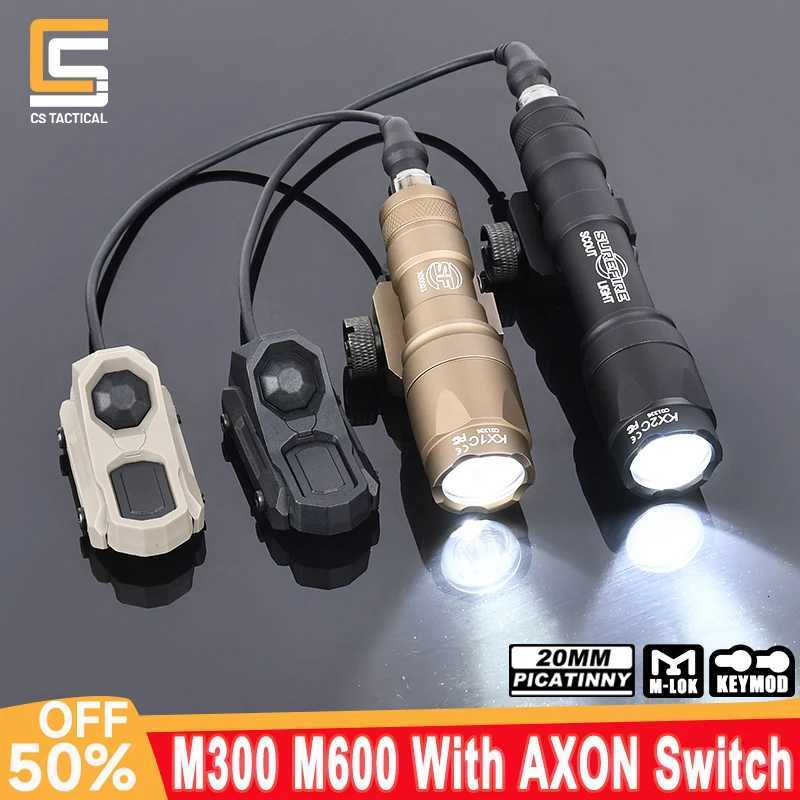 WADSN Surefire M600 M600C Tactical Flashlight Airsoft Hunting Aisoft Weapon Scout Light Axon Dual Function Switch Picatinny Rail W250722