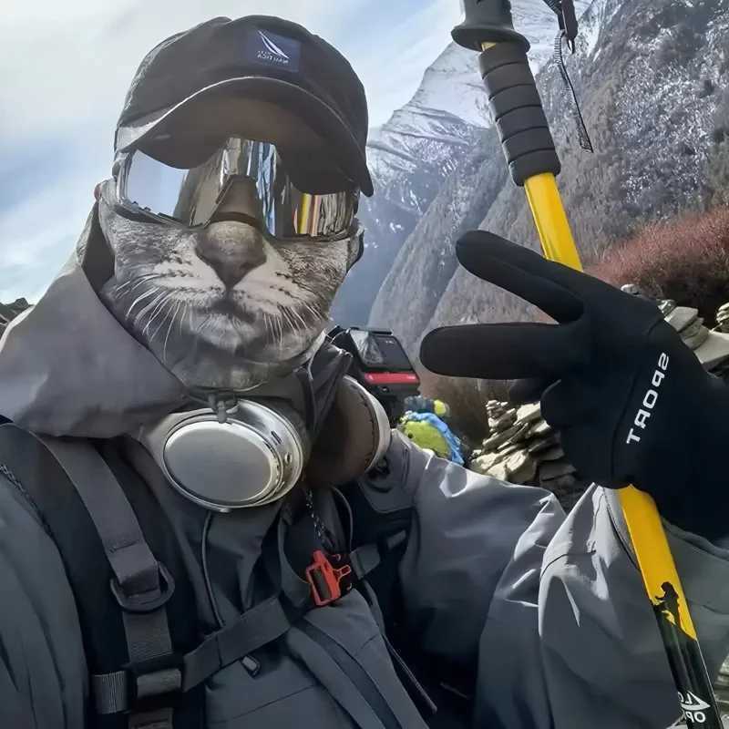 Trending Cat/Dog Print Balaclava Full Face Mask - Ear Hanging UV Protection Windproof Dustproof for Cycling Motorcycle Summer Z250725