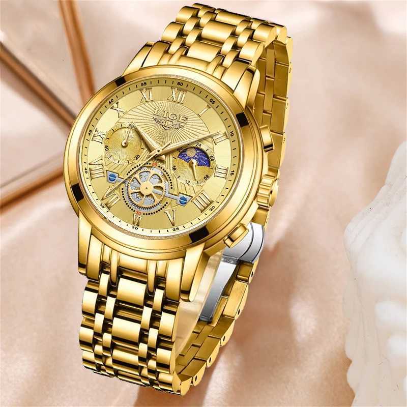 LIGE Creative Moon Phase Watch Wen Fashion Elegant Waterproof Wens Quartz Wristwatches Luxury Sport Chronograph Womens Watch X250726