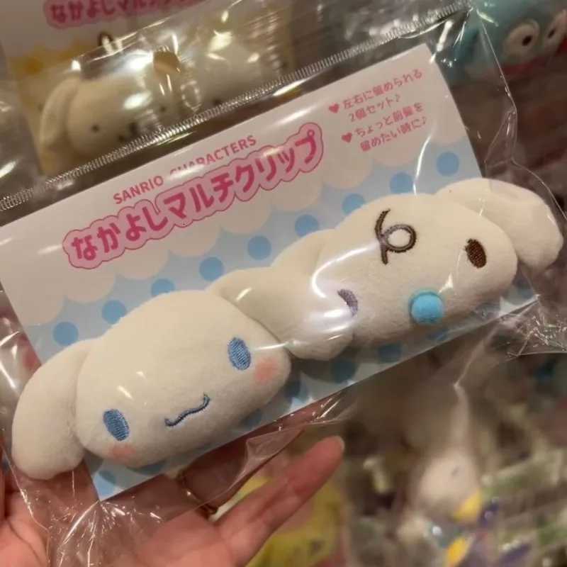 Sanrio 2pcs Sanrio Hello Kitty Plush Hairpin Anime My Melody Hair Clip Sweet Girls Cartoon Cute BB Hairpins Hair Accessories for Womenw250726