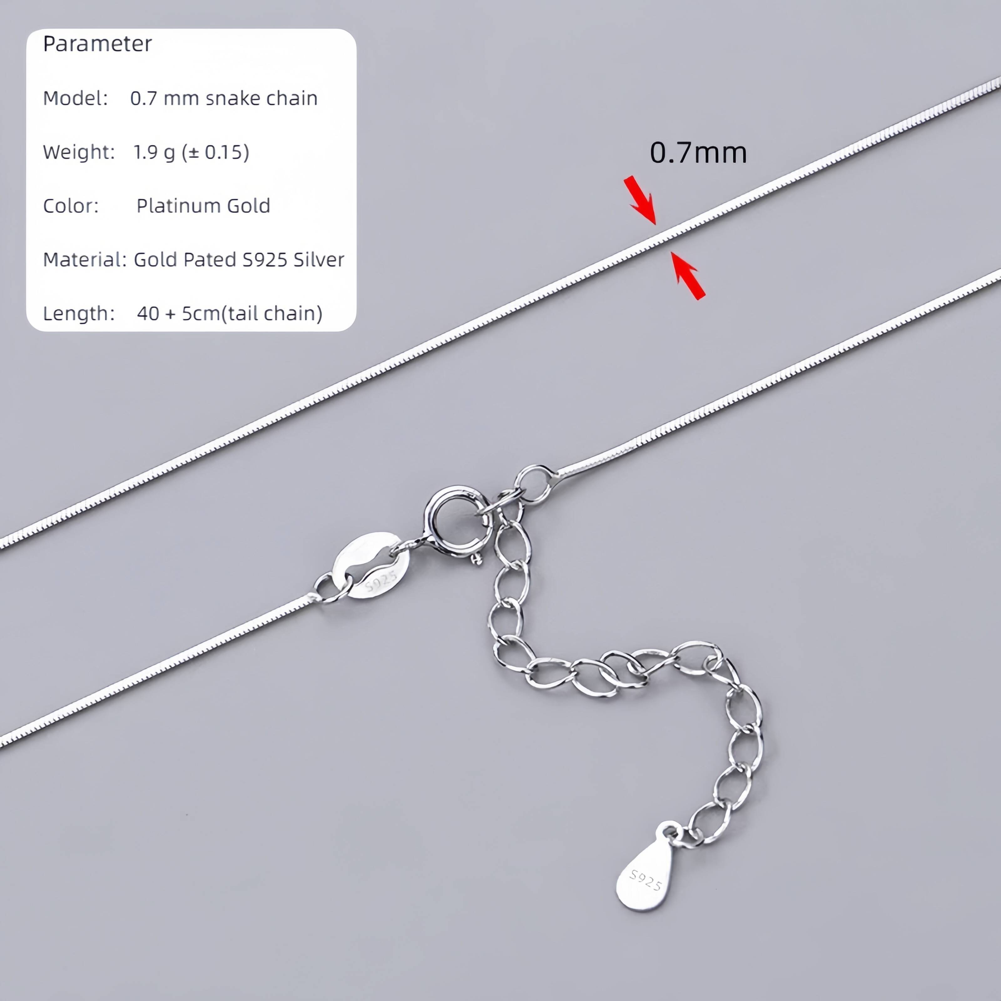 Gold Plated Sterling Silver 925 Jewelry Chains Platinum Rose Gold Inogt Seed Ripple Starry Box Snake Cross Chain Necklace