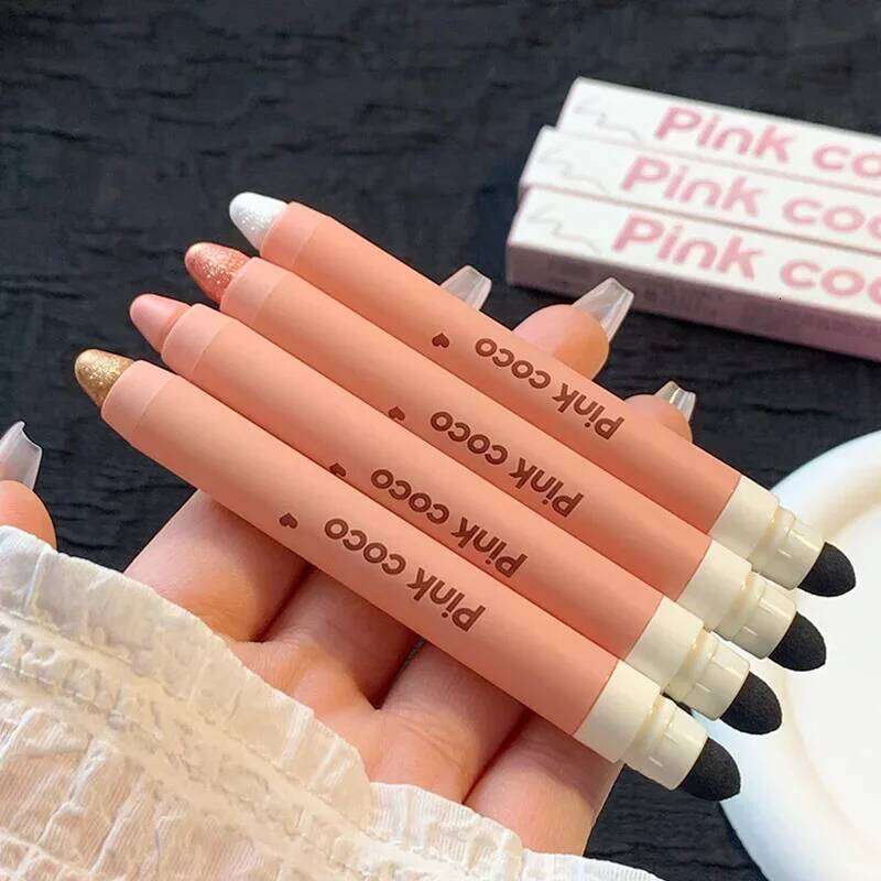 2 in 1 Pearly Stick Pencil Waterproof Glitter Matte Makeup High Pigmented Eyelid Under Crease Eyeshadow Pen X250726