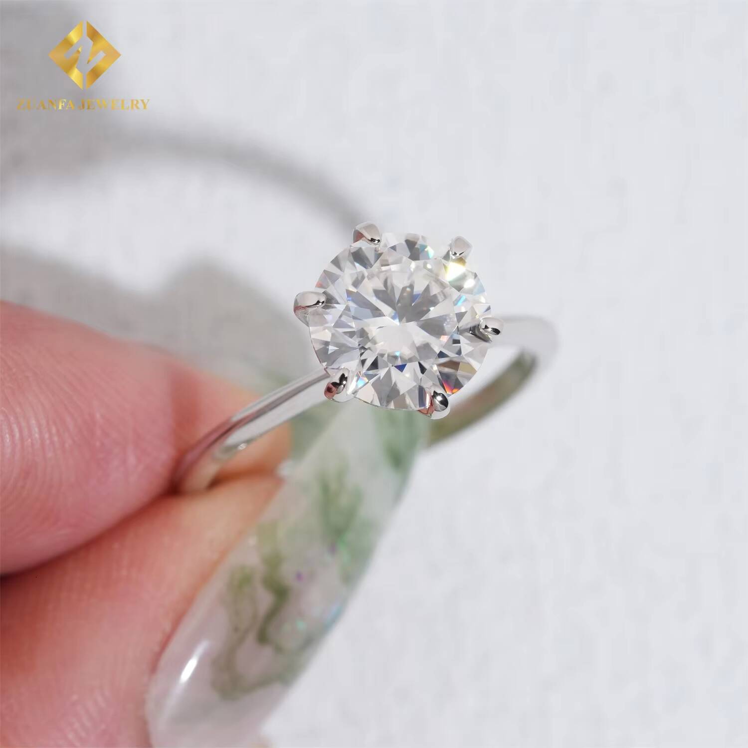 Custom Jewelry for Gift Moissanite 9.0 Engagement Ring Wedding Ring Moissanite 3ct Ring