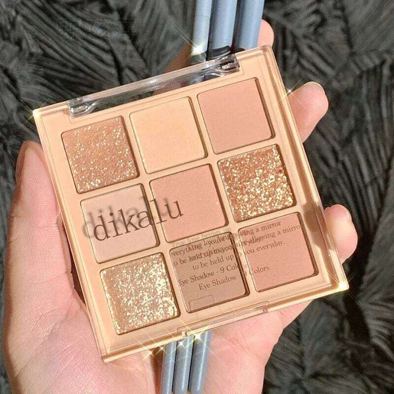 9 Colors Nude Shimmer and Shine Matte Glitter Eyeshadow Palette Shiny Shadow Eye Pigments