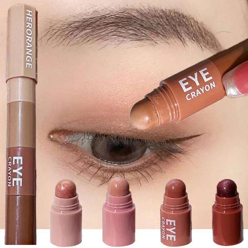 4 In 1 Eyeshadow Pencil Kit Veet Matte Pigment Shimmer Highlight Makeup Combination Pink Brown Mini Eye Shadow Pen Cosmetic X250726