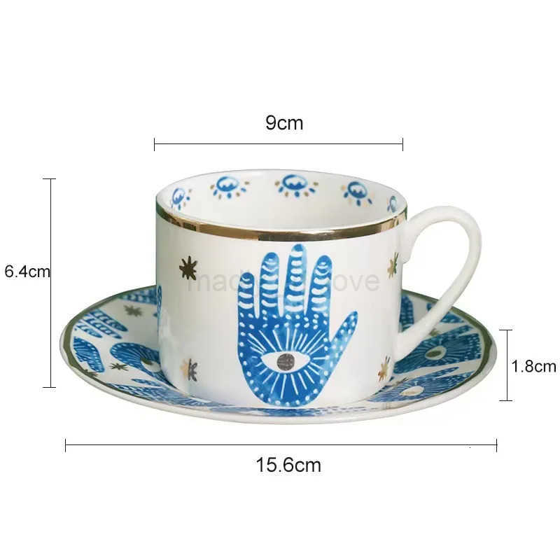 European Ceramic Coffee Cup and Saucer Set Office Afternoon Camellia Flower Tea Cup Creative Face Latte Coffee Mug Home Milk Mug M250726