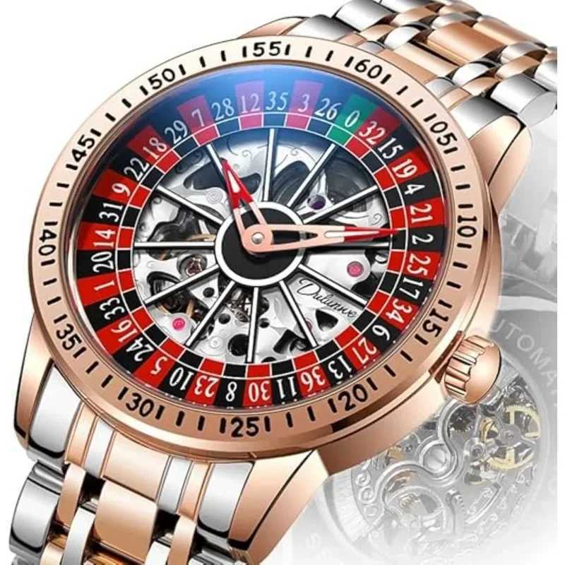 Gambling plate dial Luxury Brand Waterproof Mechanical Watches for Mens Fashion Automatic Skeleton Wristwatch X250726