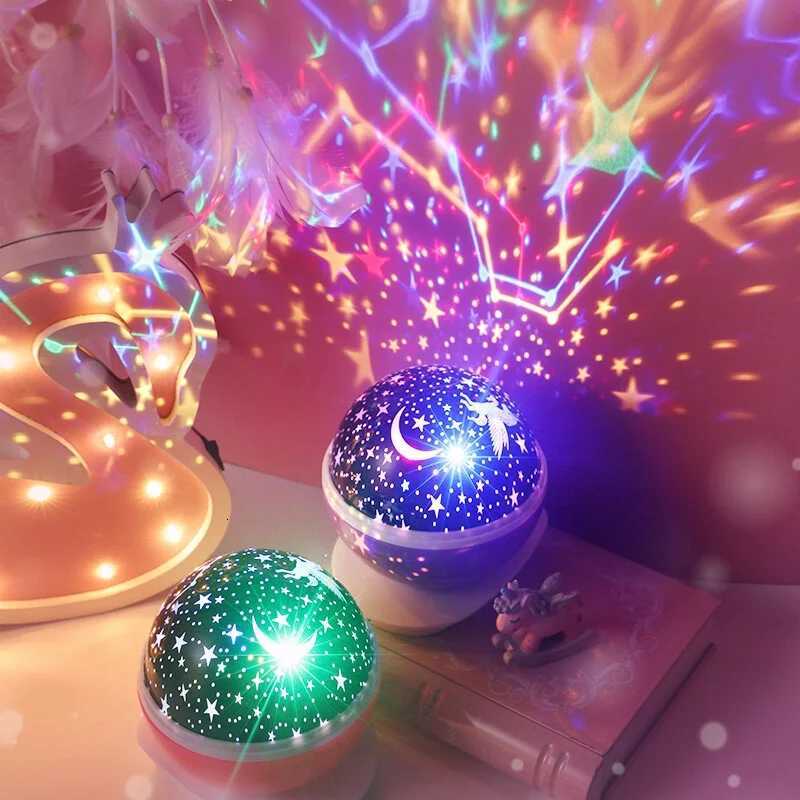 Galaxy Projector Starry Sky LED Night Light Planetarium Children Bedroom Star Night Lights Moon Light Kids Gift Christmas Lamp XJ250725