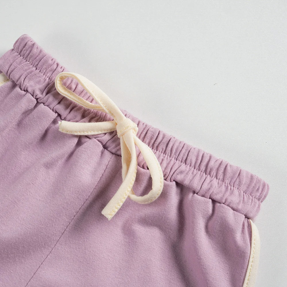 Summer Baby Clothes Cotton Set Bunny Embroidered TShirt Solid Color Elastic Waist Shorts Two Piece Sets Boys and Girls 250725