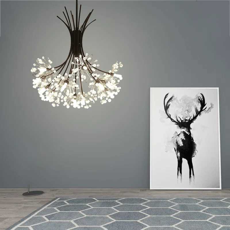 Modern Crystal Flowers Bouquets Chandeliers for Bedroom Dining Living Room Hotel Hall Home Led Pendant Lustre Lighting Lamps XJ250725