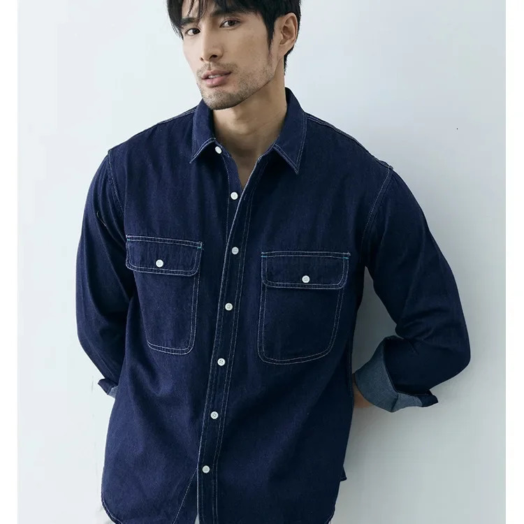 Casual Denim Shirt Mens Outerwear Long Sleeve Autumn Winter Fashion Versatile Korean Style Male Top Quality Sensation 250725