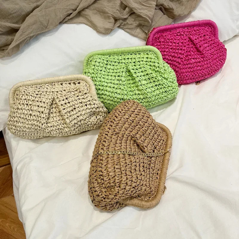 Women Hand Bags Niche Sense Straw Bag Fashion Beach Style Crossbody Woven Casual Simple Women Bags 250723