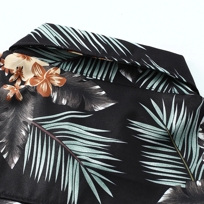 Mens Printed Hawaiian Style Short Sleeve Casual Shirts Beach Shirt 250725