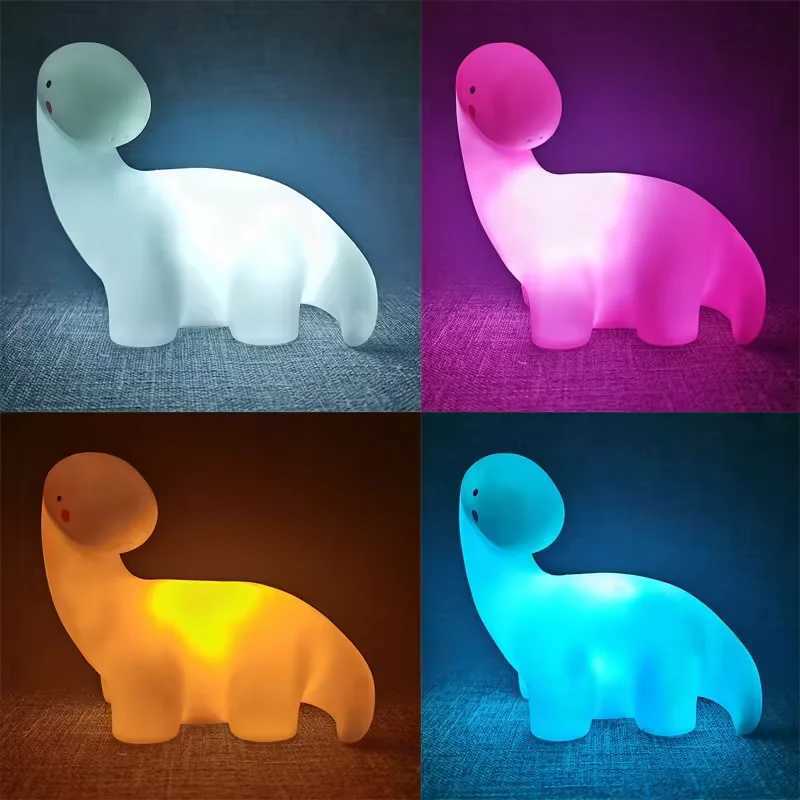 ute LED Night Light Bear Unicorn Dinosaur Rabbit Cartoon Animal Bedside Lamp For Children Bedroom Yellow Blue Pink White Light XJ250725