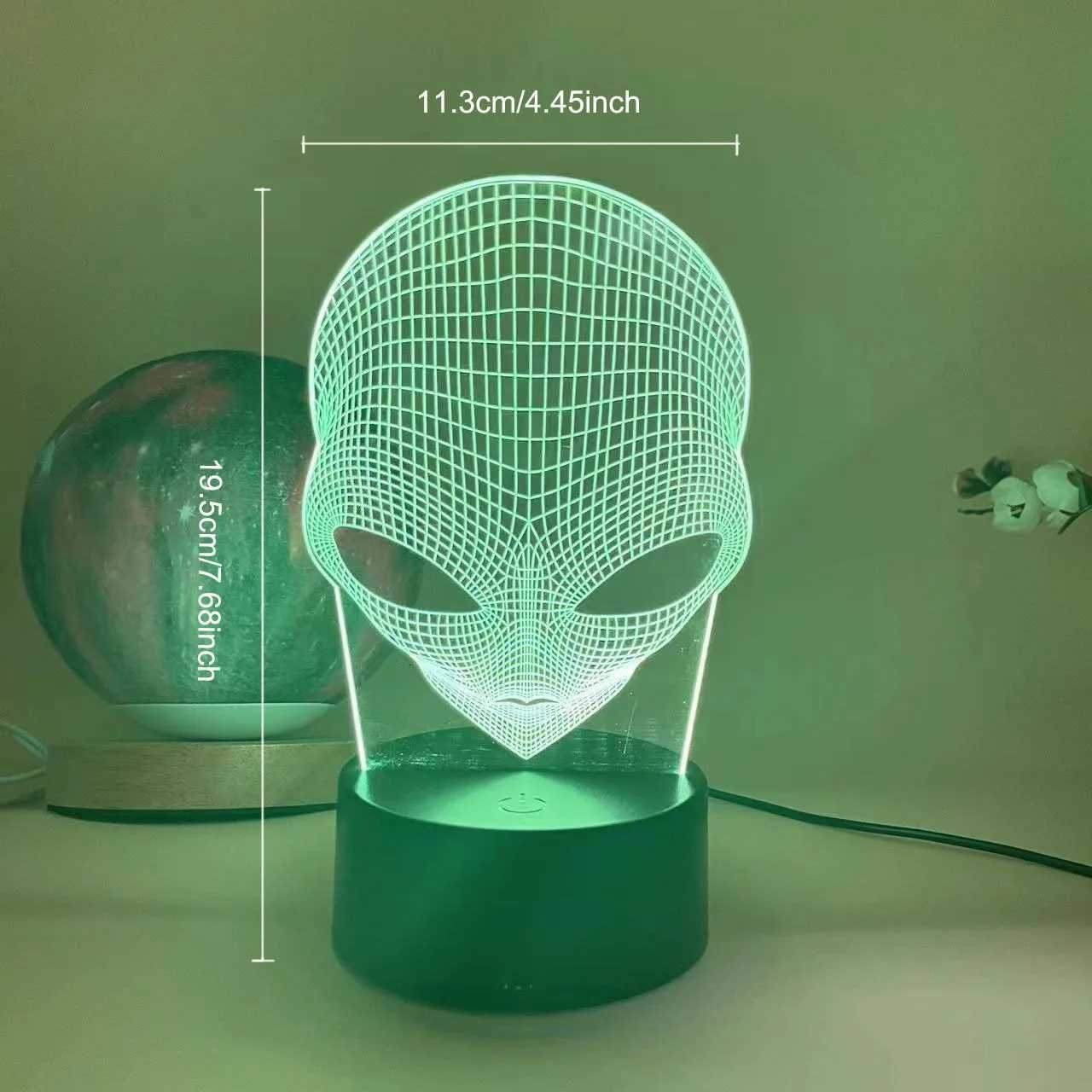 1pc Martians 3D Night Light 3D Optical Illusion Lamp With Touch 7-Color Changing Ambient Light For Bedroom XJ250725
