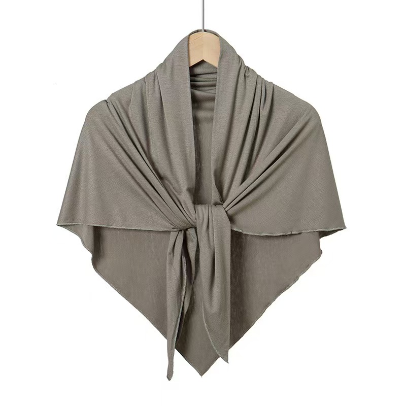 T1314 new solid color soft breathable modal triangle scarf elastic mercerized cotton women's headband cover headscarf scarf