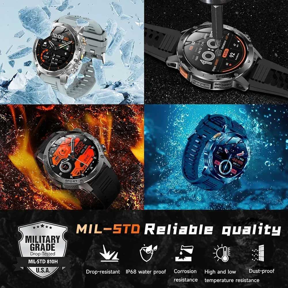 New For HUAWEI 1000mAh Large Capacity Battery Smart Watch Men Outdoor Flashlight BT Call Waterproof Sport Fitness Smartwatches X250726