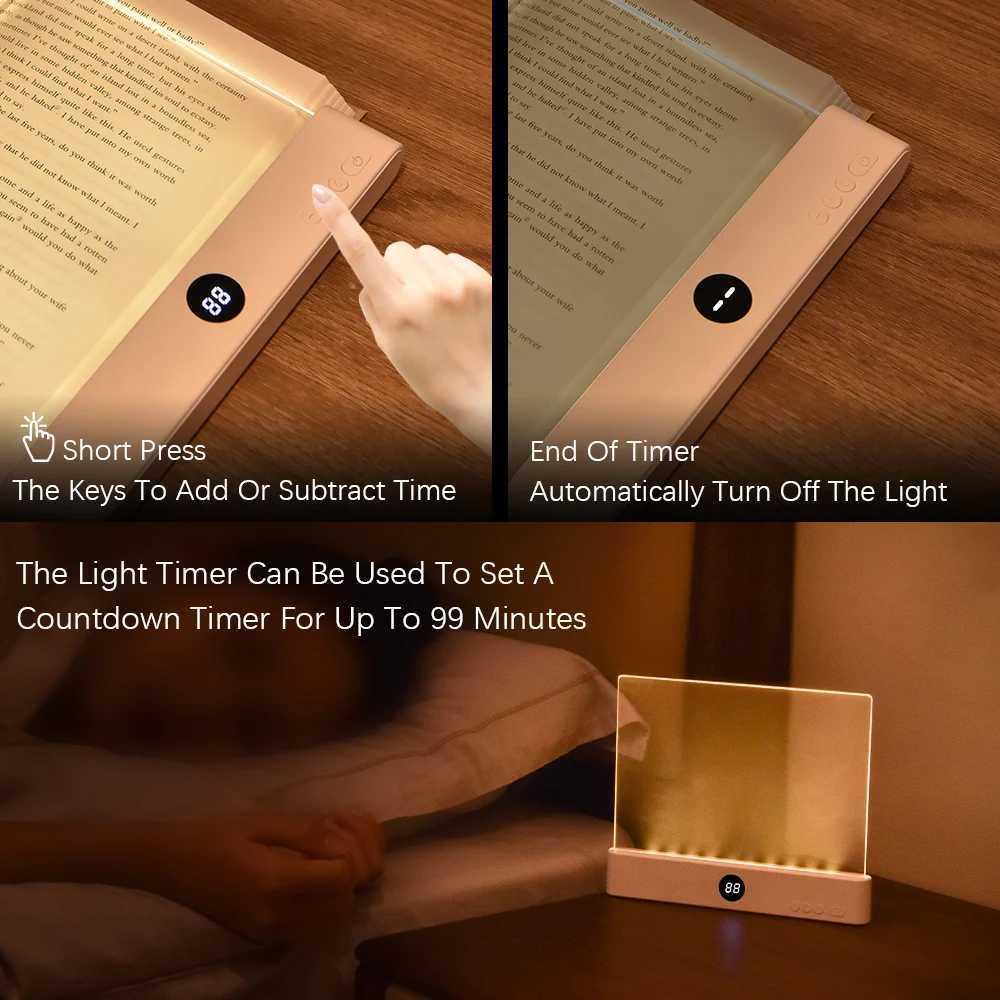 LED Reading Light Night Light Book Family Study Reading Lamp Portable Bookmark Light for Reading in Bed Car Motivational Travel XJ250725