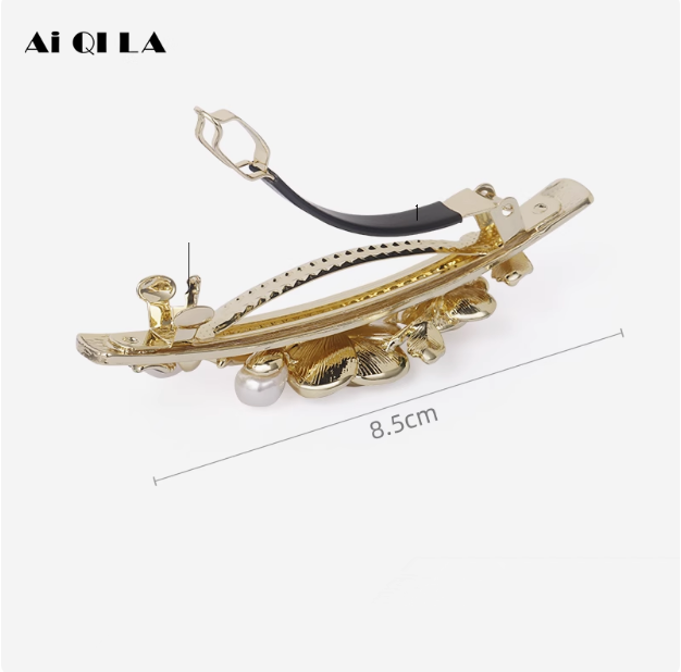 AiQILA Camellia hair clips rose hair clips high-end headwear straight clips women's clips small spring clips