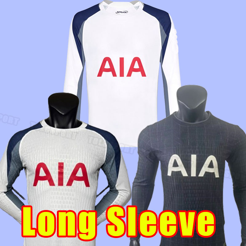 Long sleeve Tottenham Soccer Jerseys 2025 2026 Football shirt LUCAS HOjbjerg Loris ROMERO REGUILON BRYAN KULUSEVSKI BENTANCUR KANE RICHARLISON home fans player