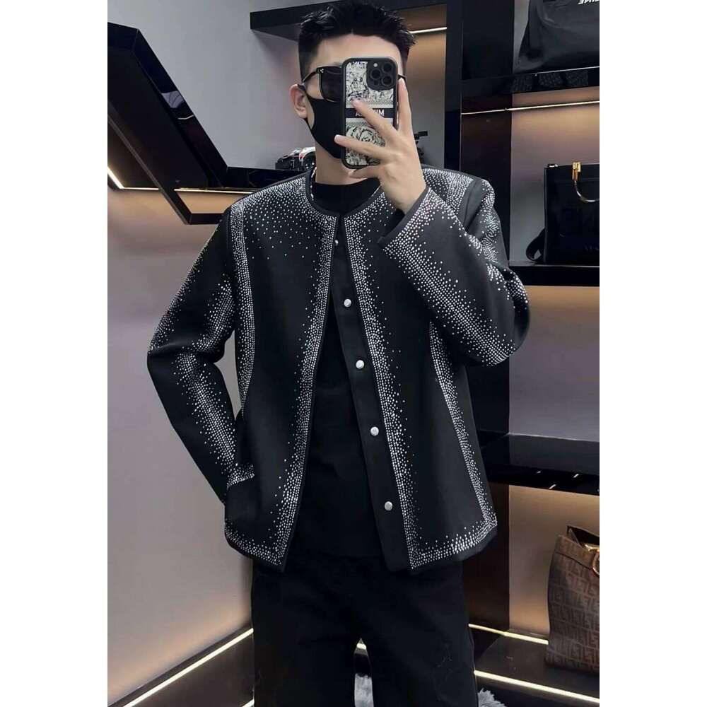 Hot Dia Jacket Design Trendy Fashion 2024 Spring Autumn New Handsome Male High Street Jackets Men's Long Sleeve Tops