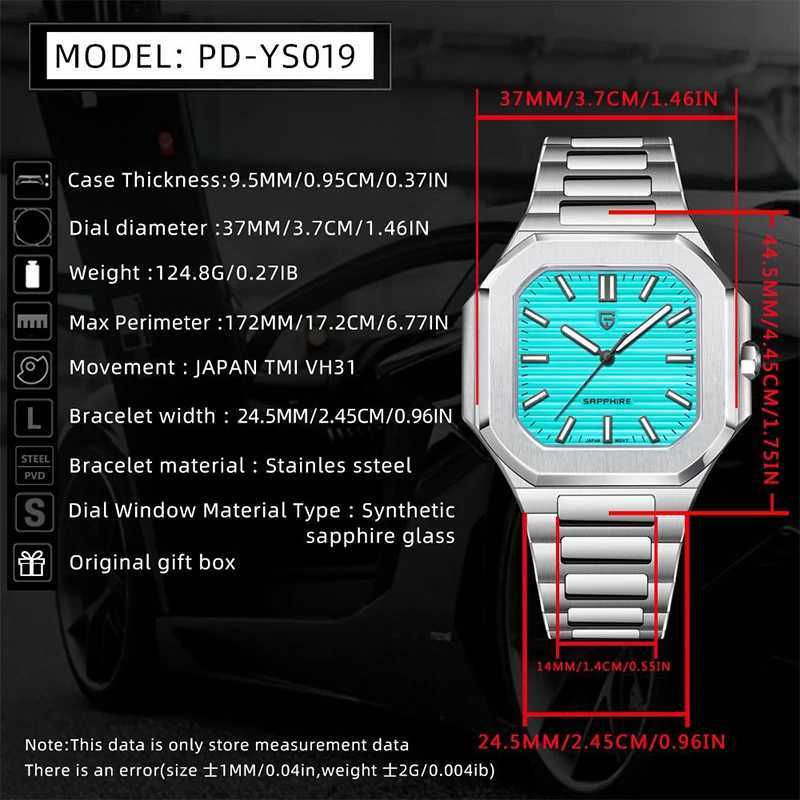 Pagani Design New Quartz Mens Watch Stainless Steel Sports Waterproof Men Watches Luxury Fashion Sapphire Watch for Men X250726