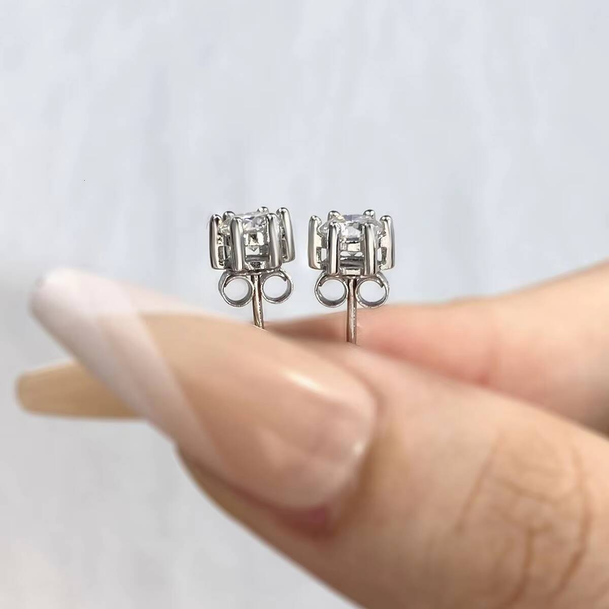 Moissanite Stone Stud Earrings 925 Sterling Silver 18k Gold Rhodium 0.5 1 2 Ct GRA Women Luxury Fine Wedding Jewelry ATTAGEMS