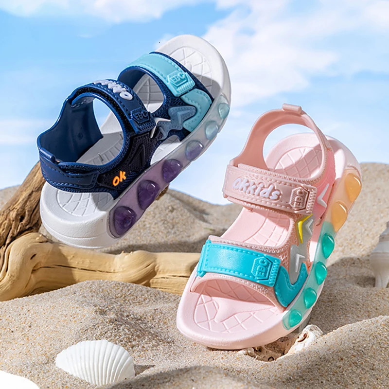 Summer Childrens Soft Soled Sandals Anti Slip Breathable For Boys And Girls Water Wading Baby Beach Sandals 250725