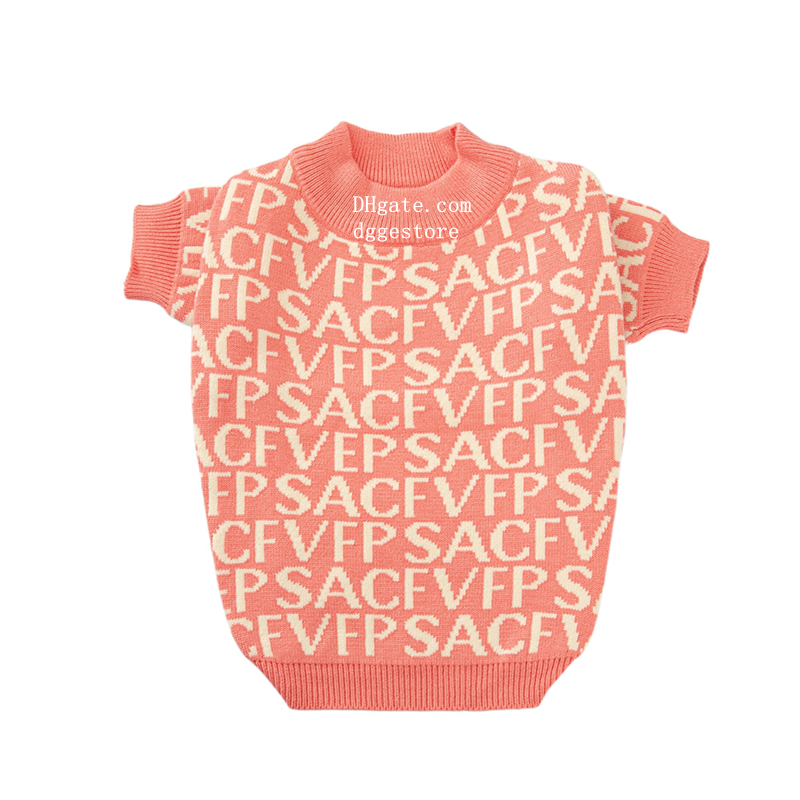 Designer Sweater Luxury Turtleneck Knitwear Dog Outfits Small Medium Dogs Warm Clothes for Bulldog Poodle Yorkshire Cocker Spanie etc. XS Y357