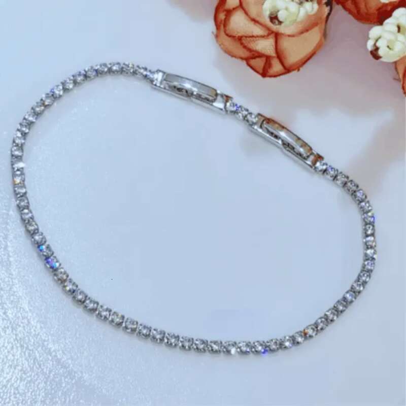 Tennis Women Designer Jewelry Zirconia Bracelets 7.5inch Iced Out Dia Bracelet for Wedding Bijoux Luxe with Box