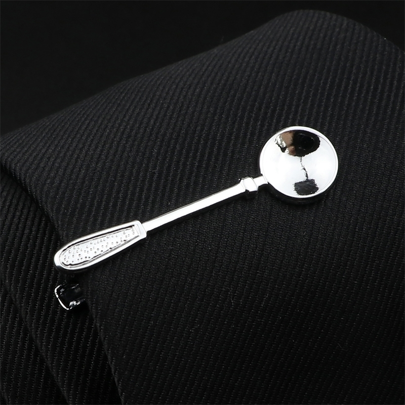 Mens Chrome Stainless Tie Clip Fork Spoon Shovel Knife Hammer Dolphin Shape Metal for Men Necktie Clips Pin Gift 250715