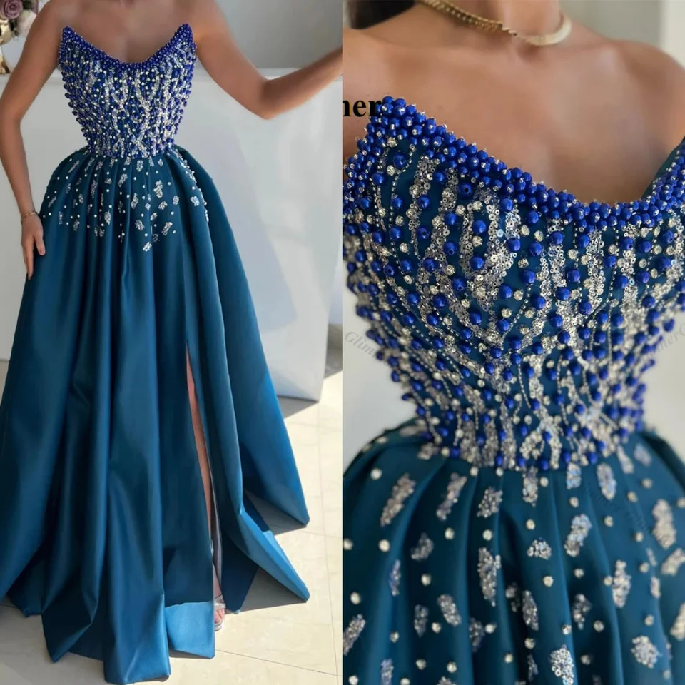 Glimmer Charming Beaded Celebrity Dresses for Woman Pleating Off the Shoulder Sweetheart Vestido De Formatura Plus Size Custom 250725
