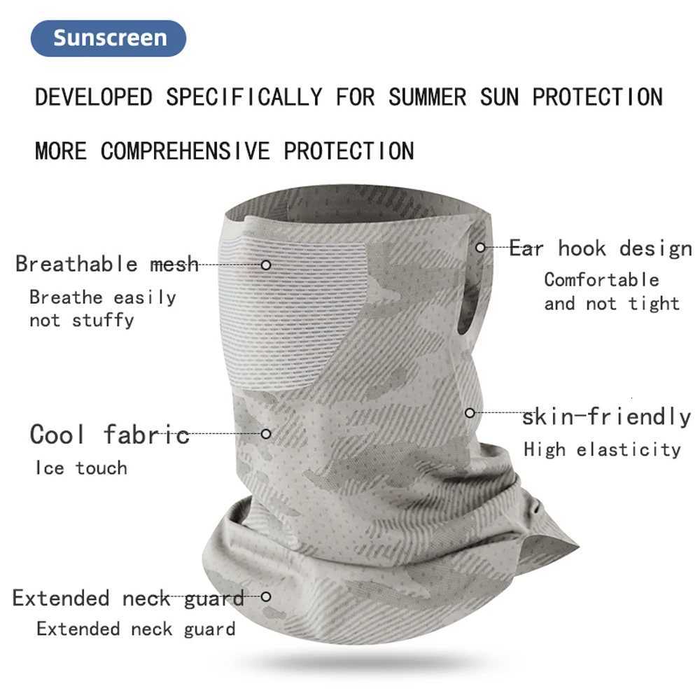 Sunscreen Face Mask Breathable Mesh Neck Gaiter Mask Scarf Silk Outdoor Mask Driving Cycling Elastic Hanging Ear Mask Z250725